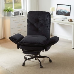Bestier Ergonomic PU Leather High-Back Cross-Legged Executive Office Chair, Black