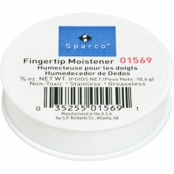 Sparco 3/8 Oz. Greaseless Fingertip Moistener - Odorless, Stainingless, Non-slip, Greaseless - 0.37 oz - White