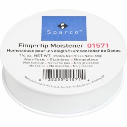 Sparco 1 3/4 Ounce Fingertip Moistener - Non-slip, Greaseless, Stainingless, Odorless - 1.75 oz - White