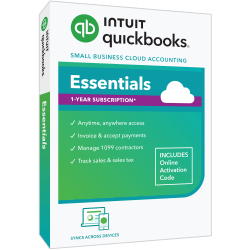QuickBooks® Online Essentials, 2024, For 3 Users, 1-Year Subscription, Windows® 10/Mac OS Big Sur 11, Disc/Product Key