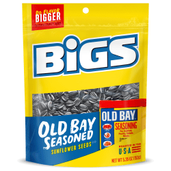 Bigs Old Bay Seasoned Sunflower Seeds, 5.35 Oz, Pack Of 12 Snack Bags
