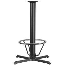 Flash Furniture Restaurant Table X-Base With 4''-Diameter Bar-Height Column And Foot Ring, 42"H x 33"W x 33"D, Black