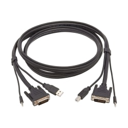 Tripp Lite DVI KVM Cable Kit 3 in 1 DVI, USB 3.5mm Audio 3xM/3xM Black 6ft - Supports up to 2560 x 1600 - Gold Plated Contact - Black