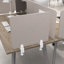 WorkPro® Motiva Desktop Privacy Screen, 18-1/8"H x 22-1/16"W x 2"D, Warm Beige, Standard Delivery