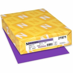 Wausau Astrobrights® Multi-Use Card Stock, Gravity Grape, Letter (8.5" x 11"), 65 Lb, Pack Of 250