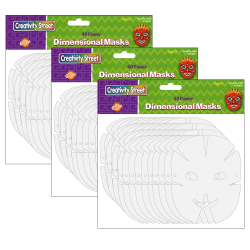 Creativity Street Paper Die-Cut Masks, 10-1/2" x 8-1/4", Dimensional, 40 Masks Per Pack, Bundle Of 3 Packs