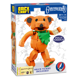 Brickcraft Grateful Dead Ashburry Orange Dancing Bear Brick Building Set, Total Qty 1