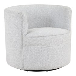 Office Star Cleo Fabric Swivel Accent Chair, Fog/Sterling