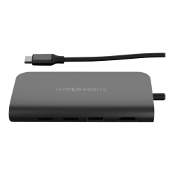 Targus® Sanho HyperDrive Ultimate Docking Station, 2"H x 4-3/8"W x 5/8"D, Space Gray, 00GF36