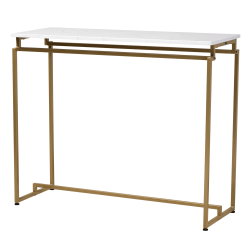 Baxton Studio Contemporary Console Table, 38"H x 46-1/2"W x 15-3/4"D, White/Gold