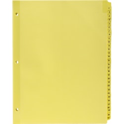 Sparco 1-31 Index Dividers, 8-1/2" x 11", Buff