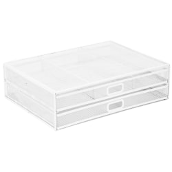 Mount-It! MI-7365W Monitor Riser, 4-3/4"H x 15-13/16"W x 11-13/16"D, White