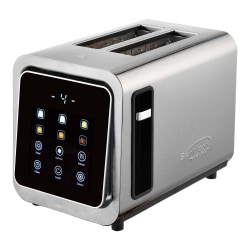 Brentwood® 1,100-Watt 2-Slice Touch-Screen Digital Toaster with Extra-Wide Slots, Stainless Steel, TS-228DS