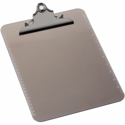 Sparco Plastic Clipboards - 9" x 12 1/2" - Spring Clip - Plastic - Smoke - 1 Each