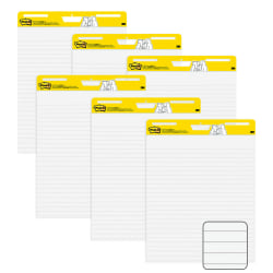 Post-it® Easel Pads, 25" x 30", White Lined, 30 Sheets Per Pad, Pack Of 6 Pads