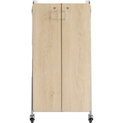 Safco® Whiffle Double-Column 4-Shelf Rolling Storage Cart, 60"H x 30"W x 19-3/4"D, Gray