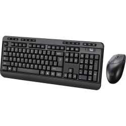 Adesso Antimicrobial Wireless Desktop Keyboard and Mouse Combo, Black