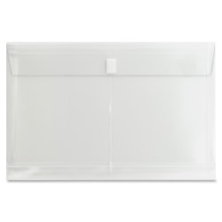 Sparco Side-Open String-A-Long Poly-Hide Envelope, 8 1/2" x 14", Clear