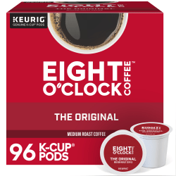 Eight O'Clock Single-Serve Coffee K-Cups®, Original, Box Of 24 Pods, Case Of 4 Boxes