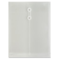 Sparco Interdepartmental Poly Envelope, 10" x 13", String & Button Closure Clear