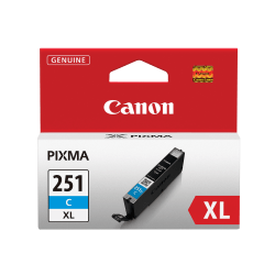 Canon® CLI-251XL Cyan High-Yield Ink Tank, CLI-251C XL