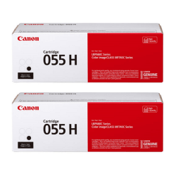 Canon® 055 High-Yield Black Toner Cartridges, Pack Of 2, 3020C001