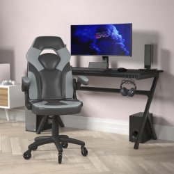Flash Furniture X10 Racing Ergonomic Faux Leather Computer Gaming Chair, Gray