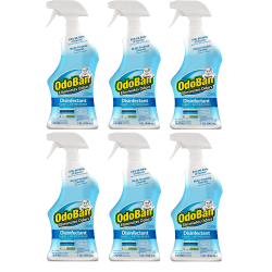 OdoBan Odor Eliminator Disinfectant Spray, Fresh Linen Scent, 32 Oz, Case Of 6 Bottles