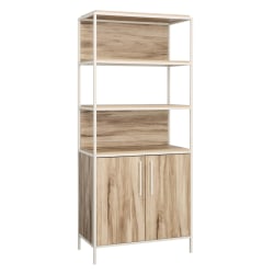 Sauder® Nova Loft 76"H 5-Shelf Open Bookcase With Doors, Kiln Acacia®