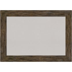 Amanti Art Rectangular Non-Magnetic Cork Bulletin Board, Gray, 43" x 31", Fencepost Brown Wood Frame