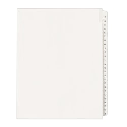 Avery® Allstate®-Style Collated Legal Exhibit Dividers, 8 1/2" x 11", White Dividers/White Tabs, A-Z, Pack Of 26 Tabs