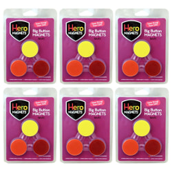 Dowling Magnets Hero Magnets: Big Button Magnets, 3 Per Pack, Set Of 6 Packs