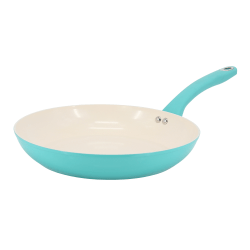 Martha Stewart Everyday Rexford Aluminum Ceramic Nonstick Frying Pan, 9-1/2", Teal