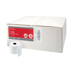 Office Depot® Brand 1-Ply Bond Paper Rolls, 3" x 150', White, Carton Of 50