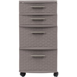 Inval 4-Drawer Storage Cabinet, 25-1/2" x 12-1/2", Taupe