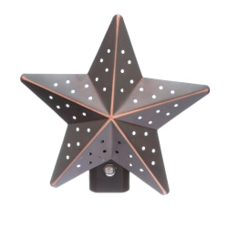 Westek Tin Star Night Light, 1-1/2" x 2-9/16" x 2-9/16", Bronze, Total Qty 1
