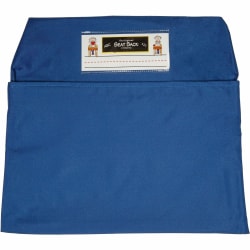 Seat Sack Classroom Pack One-Pocket Seat Sacks, 17"W x 2"D, Blue, Poly Cotton, 1 Each, 00117