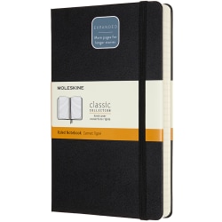 Moleskine Classic Expanded Hard Cover Notebook, 5" x 8-1/4", Ruled, 400 Pages, Black