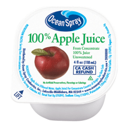 Ocean Spray Apple Juice, 4 Oz, Pack Of 48 Cups