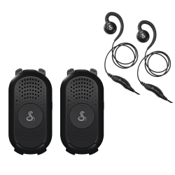 Cobra® PX280 Compact 2-Way Handheld Business Radio with Dual-Dock Charger and Headset, Black, 2-Pack
