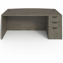 Lorell® Prominence 2.0 72"W x 42"D Right-Pedestal Computer Desk, Gray Elm