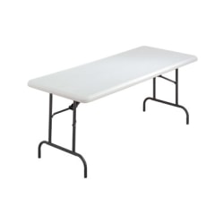 Iceberg IndestrucTable TOO 1200 Series Folding Table - For - Table TopRectangle Top - 72" Table Top Length x 30" Table Top Width x 1" Table Top Thickness - 29" Height - Platinum, Powder Coated - Polyethylene, Steel - 1 Each