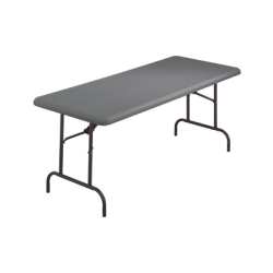 Realspace Molded Plastic Top Folding Table 29 H x 48 W x 24 D Platinum -  Office Depot