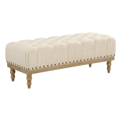 Office Star Abigail Wood Bench, Linen/Brushed