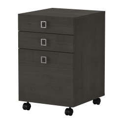 Bush Business Furniture Echo 17"D Vertical 3-Drawer Mobile File Cabinet, Charcoal Maple, Delivery