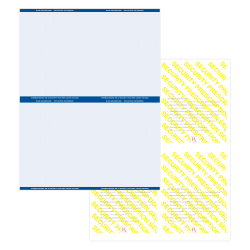 Medicaid-Compliant High-Security Perforated Laser Prescription Forms, 1/4-Sheet, 4-Up, 8-1/2" x 11", Blue, Pack Of 1,000 Sheets