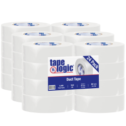 Tape Logic® Color Duct Tape, 3" Core, 2" x 180', White, Case Of 24