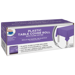 Amscan Boxed Plastic Table Roll, New Purple, 54" x 126’