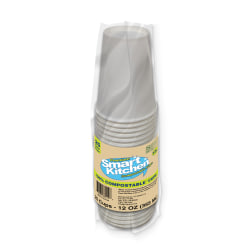 Smart Kitchen Drink Cups, 12 Oz, White, Total Qty 20