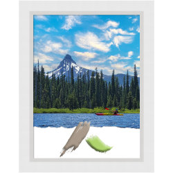 Amanti Art Rectangular Wood Picture Frame, 22" x 28", Matted For 18" x 24", Blanco White